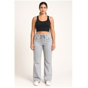 Daughters of Liberation Women's Drawstring Linen Blend Pants Casual‎ Gray Size 6